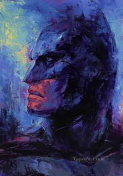 Texturizado Painting - Batman superman héroe americano texturizado